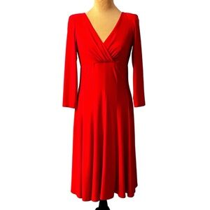 Ralph Lauren Red 3/4 Sleeve Dress